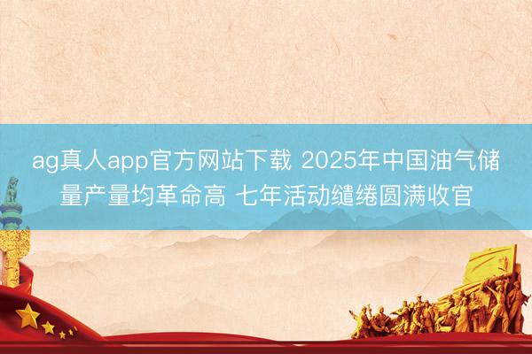 ag真人app官方网站下载 2025年中国油气储量产量均革命高 七年活动缱绻圆满收官