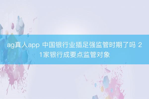 ag真人app 中国银行业插足强监管时期了吗 21家银行成要点监管对象