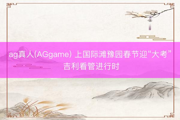 ag真人(AGgame) 上国际滩豫园春节迎“大考” 吉利看管进行时