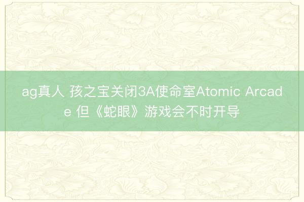 ag真人 孩之宝关闭3A使命室Atomic Arcade 但《蛇眼》游戏会不时开导
