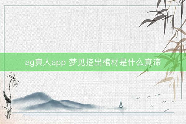 ag真人app 梦见挖出棺材是什么真谛