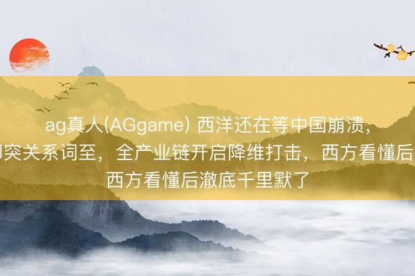 ag真人(AGgame) 西洋还在等中国崩溃，三月降价潮却突关系词至，全产业链开启降维打击，西方看懂后澈底千里默了