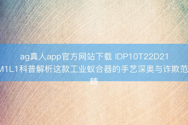 ag真人app官方网站下载 IDP10T22D21FM1L1科普解析这款工业蚁合器的手艺深奥与诈欺范畴